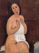 Amedeo Modigliani Nu assis a la chemise oil on canvas